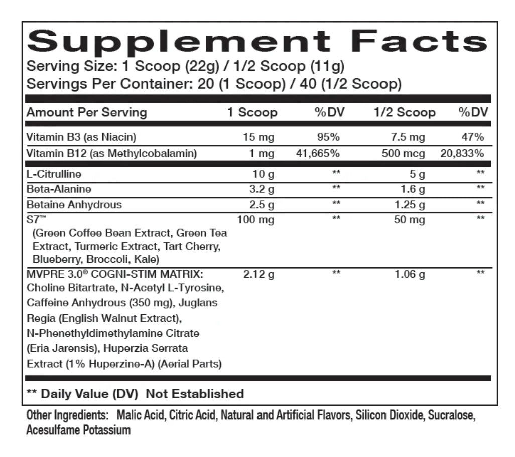 MVPre 3.0 Pre-workout